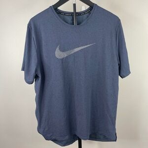 Nike Run Division Dri-FIT Mens Blue Heathered Running Shirt DR8766-437 Size M